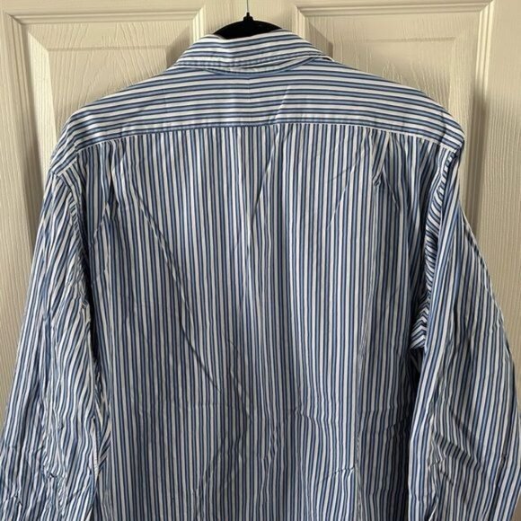 Polo by Ralph Lauren Classic Fit Blue Vertical Stripes Button Down Shirt, Sz XL - Picture 12 of 14